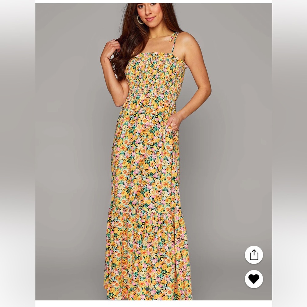 BuddyLove Kendra tie shoulder maxi dress firefly print